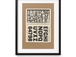 Framed Vintage Typography Linocut Specimen Print