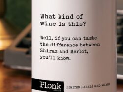 Bottle of Plonk wine showing the what kind of wine is this label